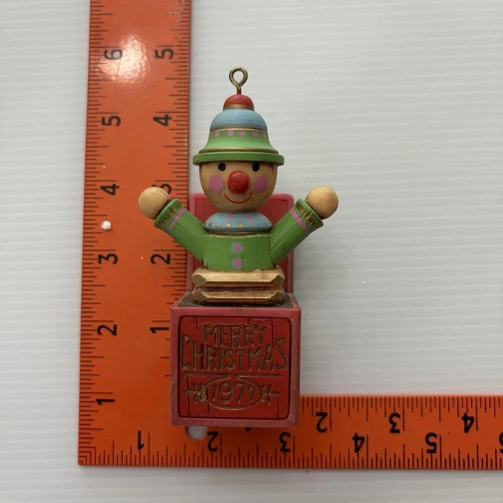 Vintage 1977 Hallmark Jack-in-the-box Clown Christmas Ornament Holiday Decor